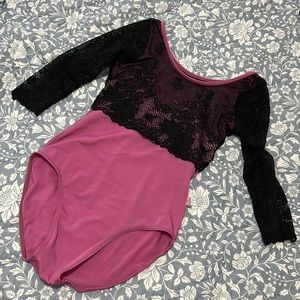 Class In Dancewear Lace Ballet Leotard